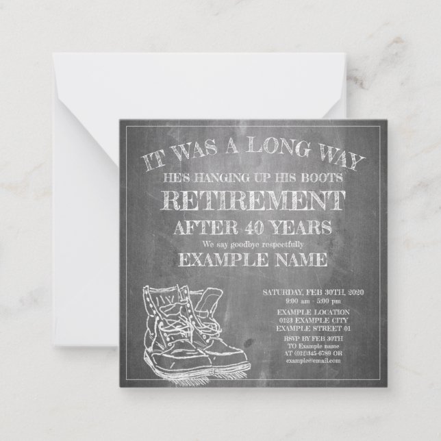 Anúncio de aposentação com botas antigas V3.0 (Frente)