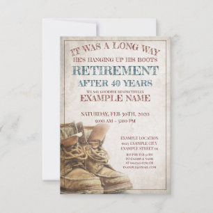 Anúncio de aposentadoria com botas antigas