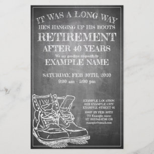 Anúncio de aposentadoria com botas antigas V3.0