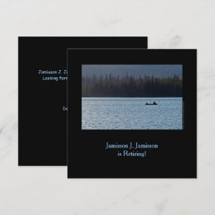 Anúncio de aposentadoria, pescador e filho no lag