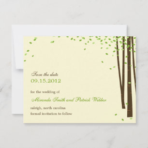 Anúncio de Árvores da Floresta Salve a Data - Verd