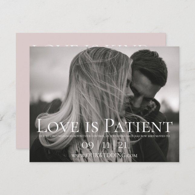 Anúncio de Atraso de Casamento com Foto Personaliz (Frente/Verso)