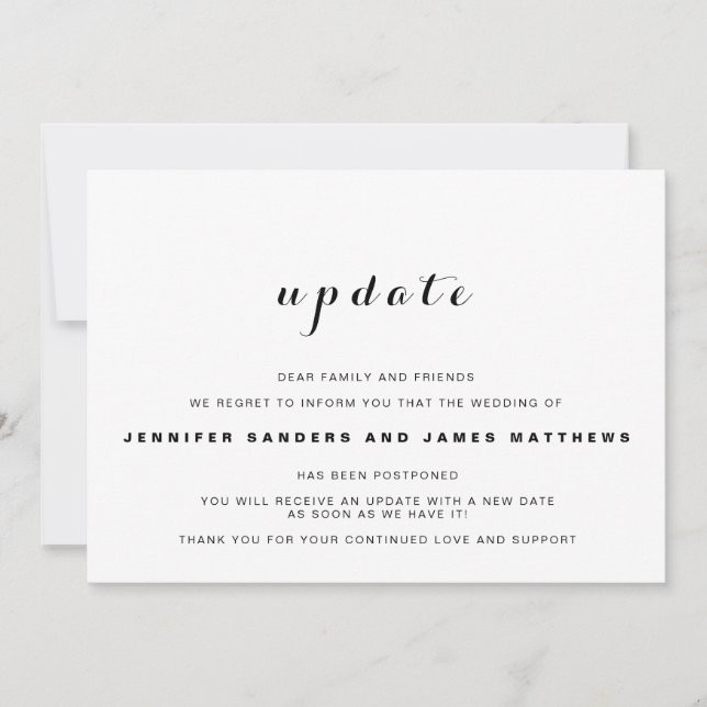 Anúncio de Atraso no Casamento (Frente)