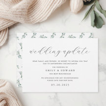 Anúncio de Atualização de Casamento com Verde de E