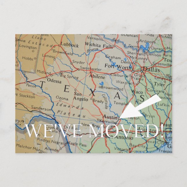 Anúncio de Austin, Texas New Address (Frente)