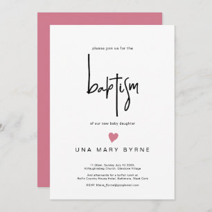 Anúncio de batismo de menina contemporânea