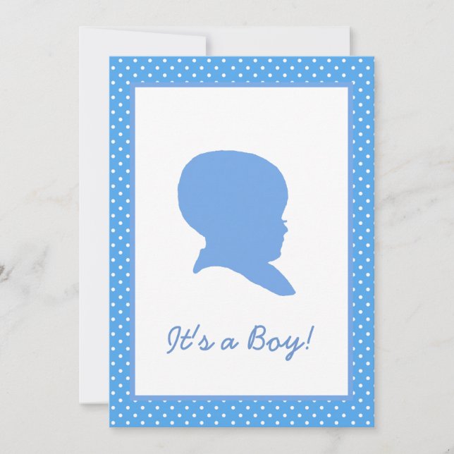 Anúncio de bebê Bolinhas azul retrô (Frente)