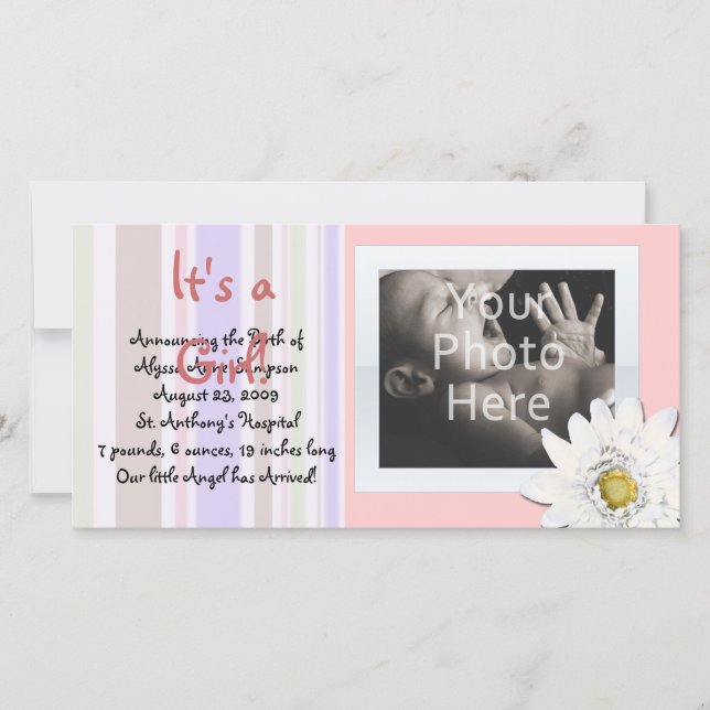 Anúncio de bebê Cartão com fotos personalizado de  (Frente)
