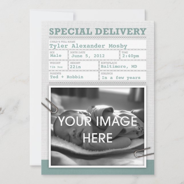 Anúncio de Bebê Certificado de Nascimento (Frente)