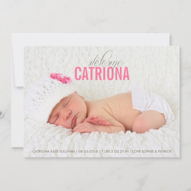 Anúncio de Bebê de Boas-Vindas de Boas-Vindas (Frente)