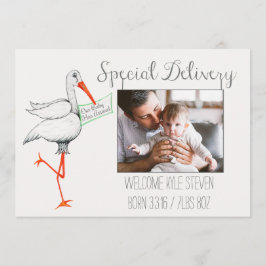 Anúncio de Bebê de Entrega Especial de Stork