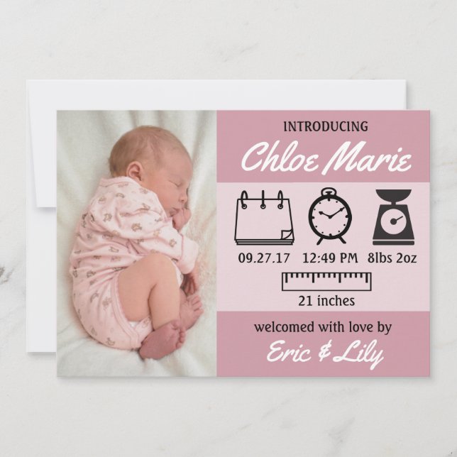 Anúncio de Bebê de Estatísticas (Frente)