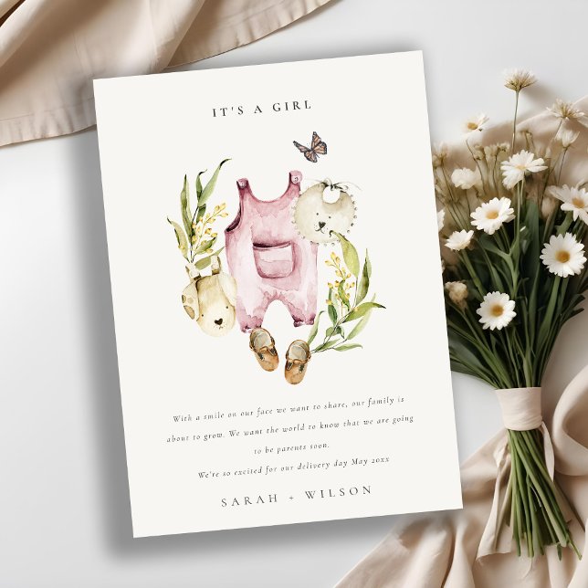 Anúncio de bebê de folhagem cor-de-rosa (Criador carregado)