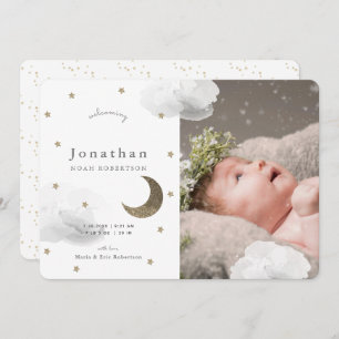Anúncio de Bebê de Foto de Estrelas e Nuvens de Ci