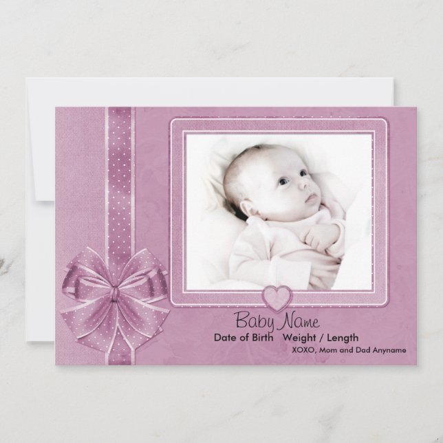 Anúncio de Bebê de Sucatas Rosa (Frente)