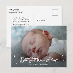 Anúncio de Bebê Elegante Roteiro Foto Natal