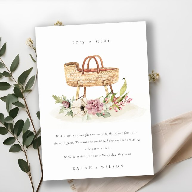 Anúncio de Bebê Floral Rosa-Rosa (Criador carregado)