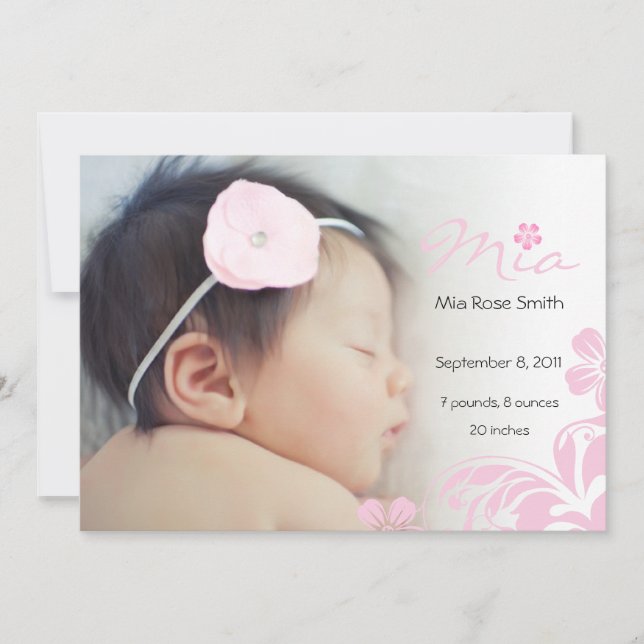 Anúncio de bebê Floral Simples (Frente)