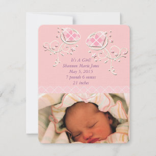 Anúncio de Bebê Menina Rosa Argyle Fofo