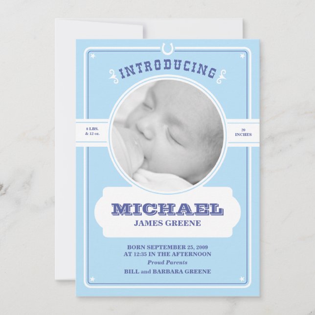 Anúncio de Bebê Menino Western (Frente)