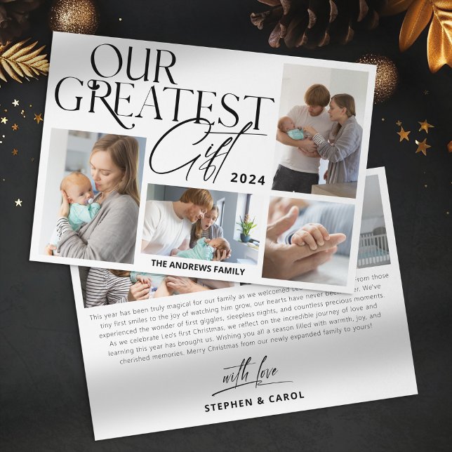 Anúncio de bebê minimalista 6 Foto Natal (Criador carregado)