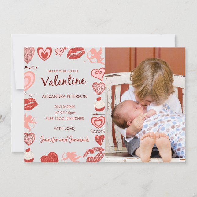 Anúncio de bebê no dia dos namorados cupidos cinza (Frente)