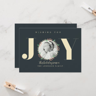 Anúncio de Bebê Recém-Nascido com Coroa de Natal