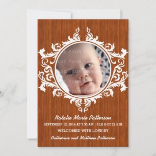 Anúncio de bebê Rustic Swirls