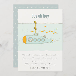 Anúncio de bebê submarino submarino