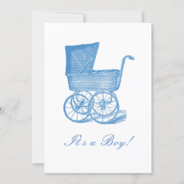 Anúncio de bebê vitoriano azul