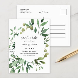 Anúncio de Boho Greenery Modern Save the Date Po