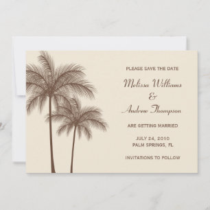 Anúncio de Brown Palm Tree para Salvar a Data