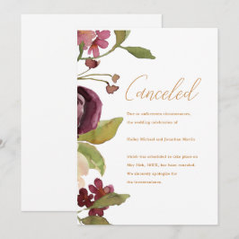 Anúncio de Cancelamento de Casamento Botânico