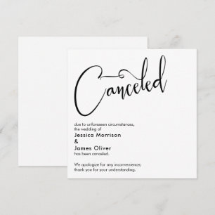 Anúncio de Cancelamento de Casamento Elegante e Si