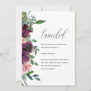 Anúncio de Cancelamento de Festa de formatura Flor