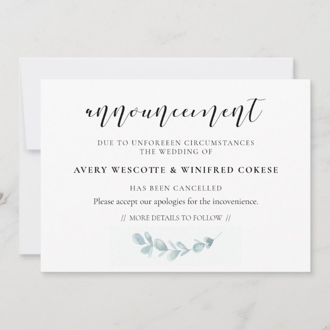 Anúncio de cancelamento de renovação em água (Frente)