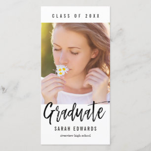 Anúncio de Cartão de Foto de Formatura Escovado co