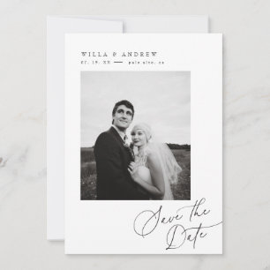 Anúncio de Cartão de Foto de Salvar a Data com Scr