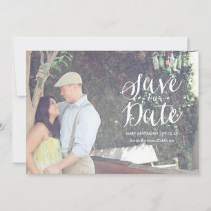 Anúncio de Cartão de Foto de Save-the-Date Roteiri