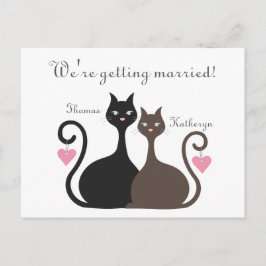 Anúncio de cartão postal de data de casamento com