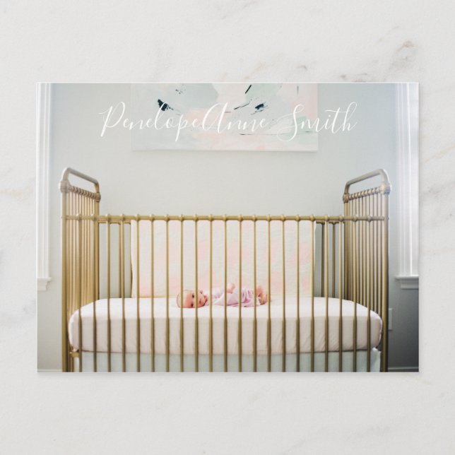 anúncio de cartão postal de foto de bebê (Frente)