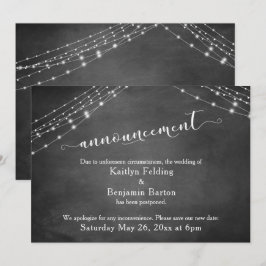 Anúncio de Casamento Adiado com Luzes no Quadro Ne