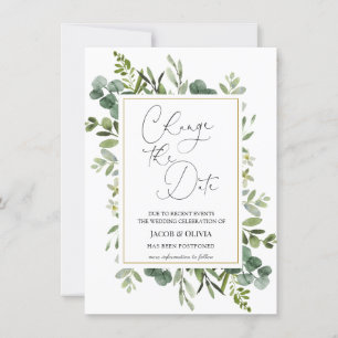 Anúncio de Casamento Adiado de Eucalipto