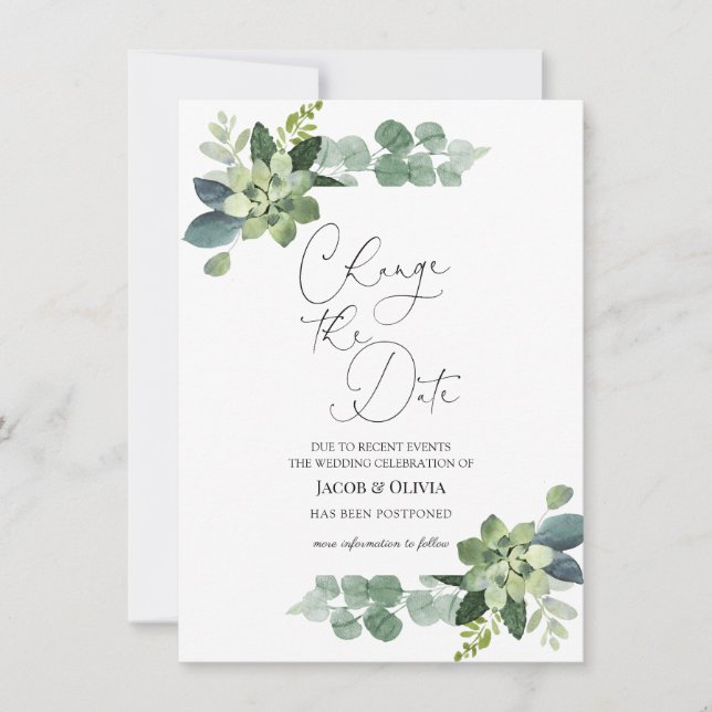 Anúncio de casamento adiado de Eucalipto (Frente)