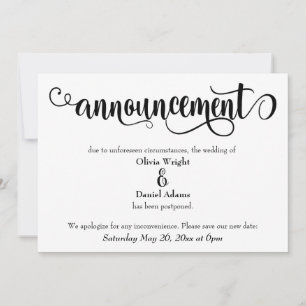 Anúncio de casamento adiado do roteiro de giro