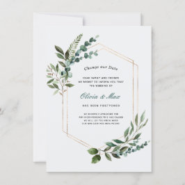 Anúncio de Casamento Adiado em Moldura de Folhagem