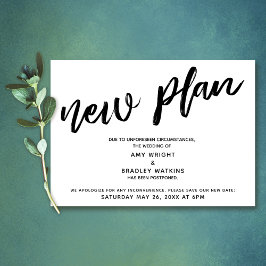 Anúncio de Casamento Adiado "Novo Plano"