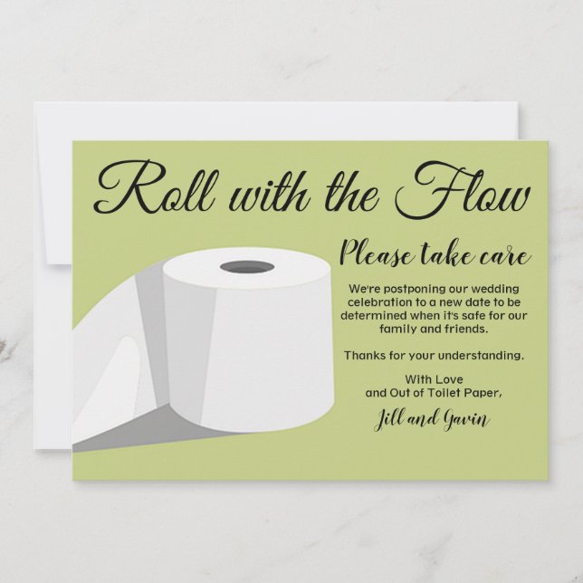 Anúncio de Casamento Adiado Papel Higiênico Humor (Frente)