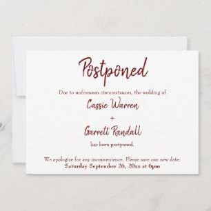 Anúncio de casamento adiado para Burgundy