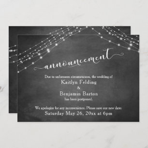 Anúncio de casamento adiado para luzes de quadro